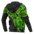 Cook Islands Polynesian Zip up Hoodie Green Turtle - Polynesian Pride