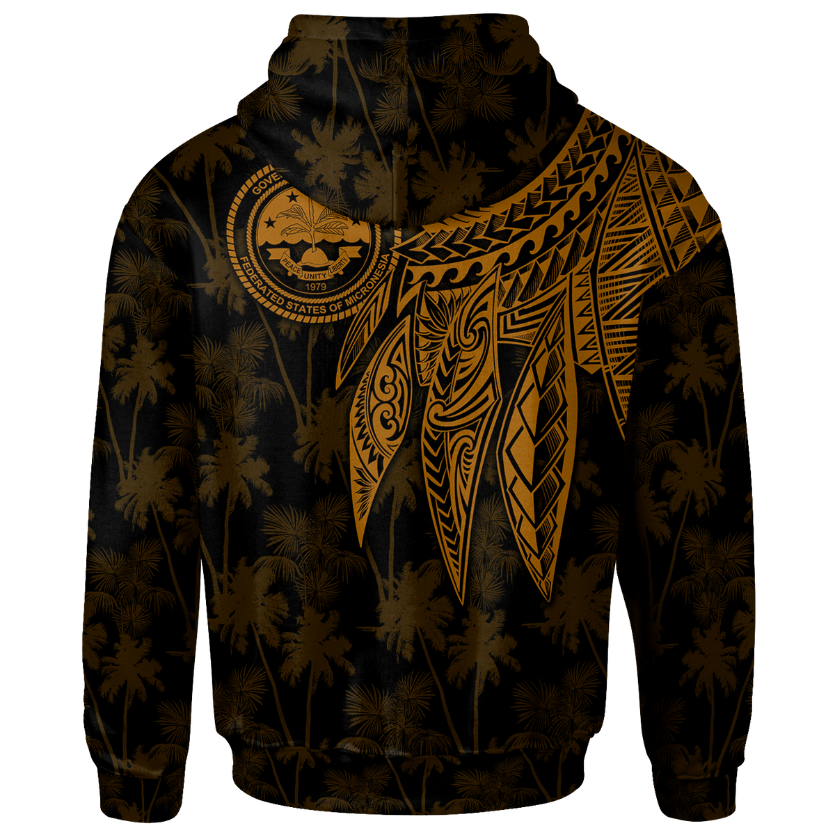 Federated States of Micronesia Custom Hoodie Polynesian Wings (Golden) - Polynesian Pride