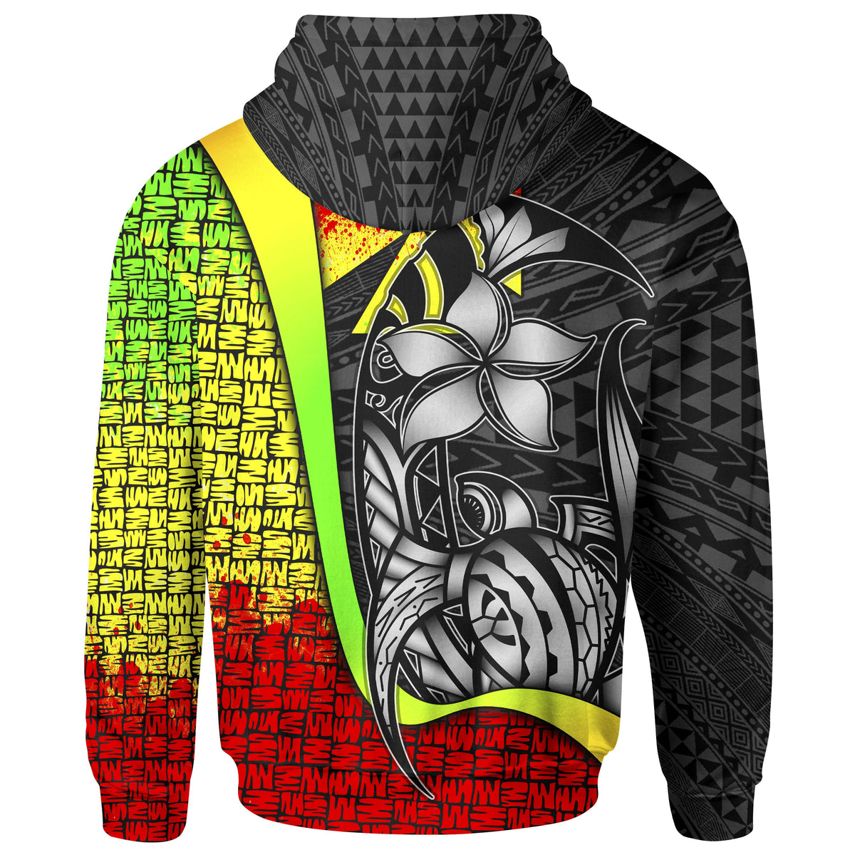 Wallisnd Futuna Polynesian Hoodie Reggae Turtle with Hook - Polynesian Pride