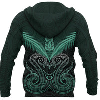 Maori Manaia New Zealand Hoodie Turquoise - Polynesian Pride