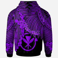 Polynesian Hawaii Custom Zip up Hoodie Tribal Wave Tattoo Purple - Polynesian Pride