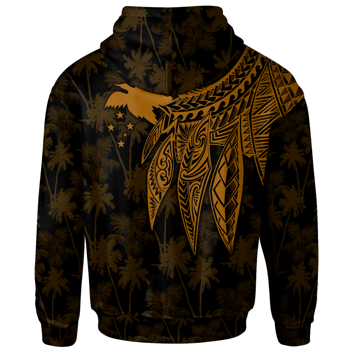 Papua New Guinea Hoodie Polynesian Wings (Golden) - Polynesian Pride