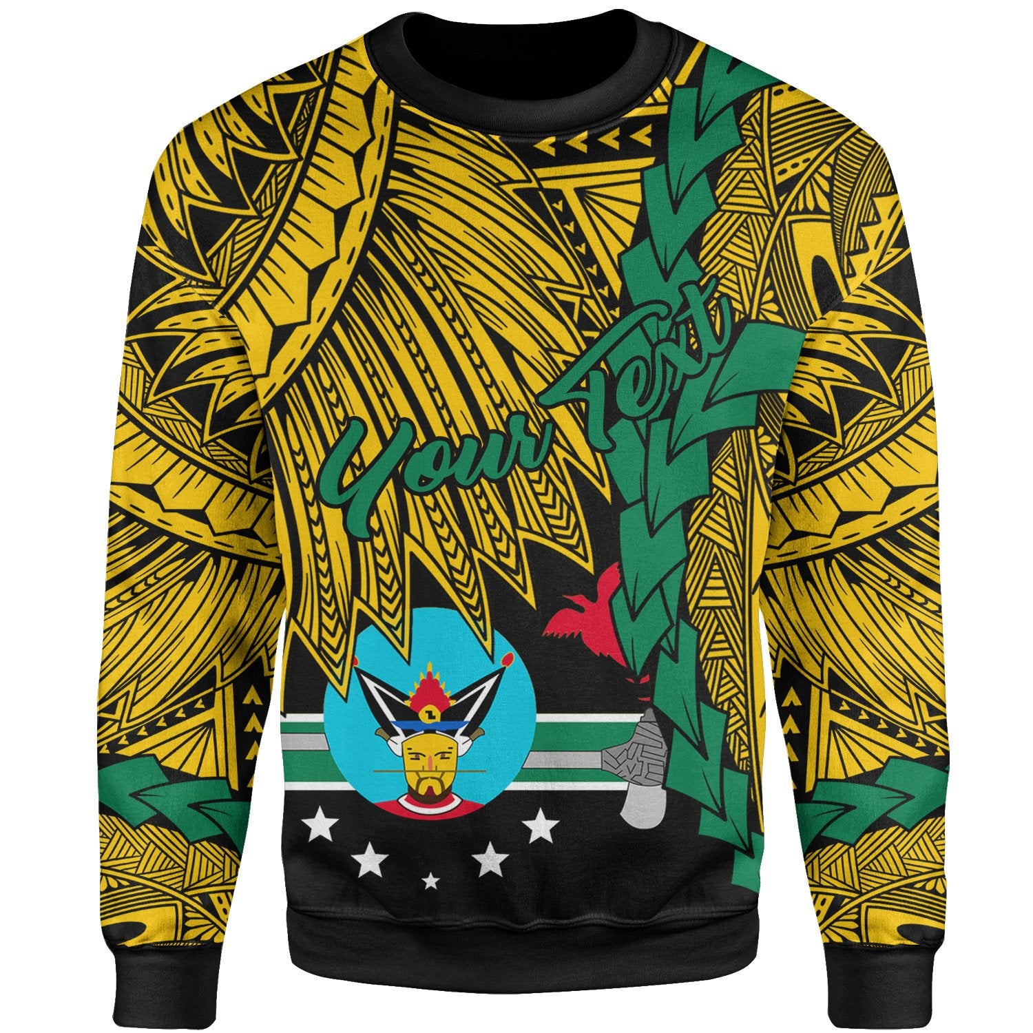 Papua New Guinea Hela Province Polynesian Custom Personalised Sweater - Tribal Wave Tattoo Unisex Yellow - Polynesian Pride