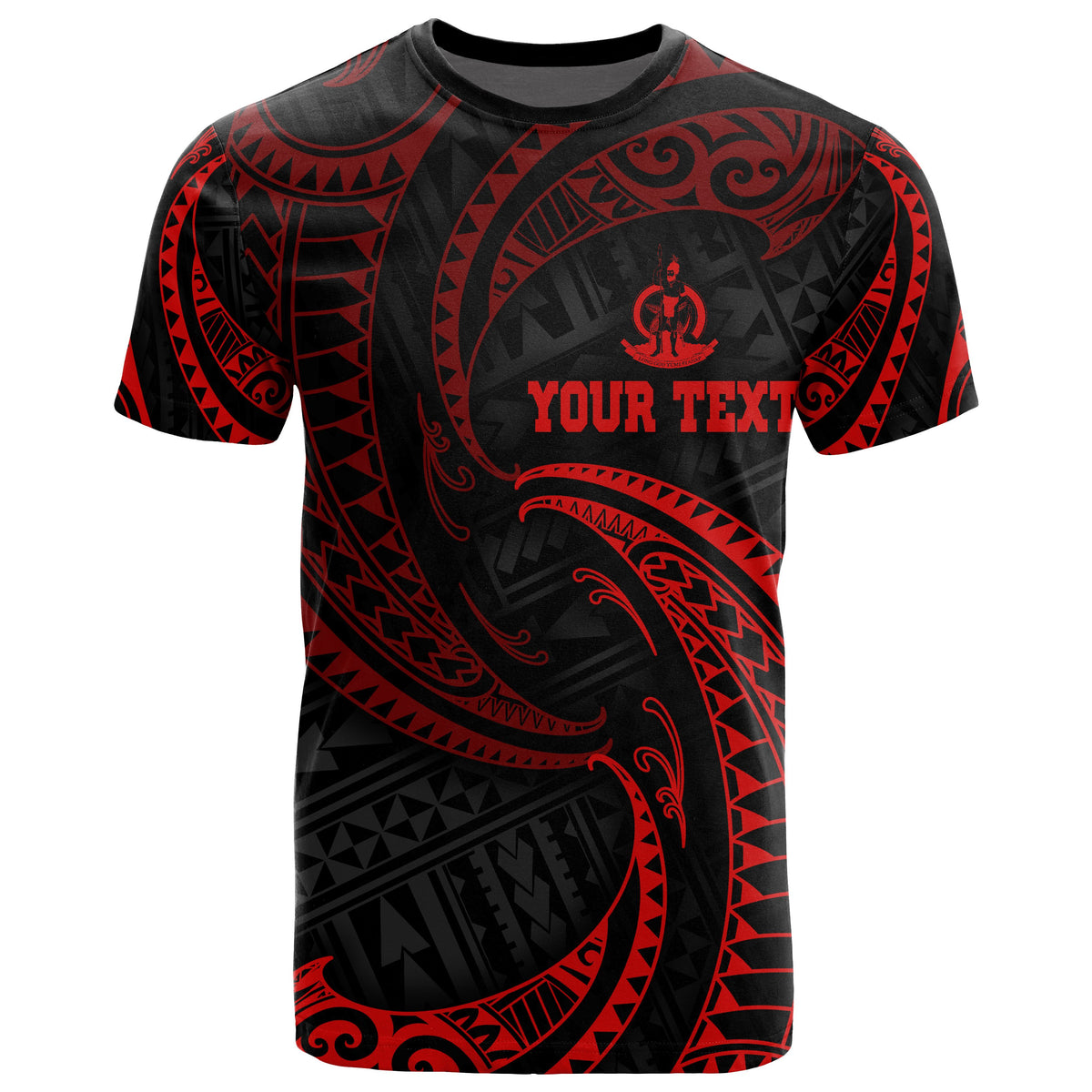 Vanuatu Polynesian Custom T Shirt Red Tribal Wave Unisex Red - Polynesian Pride
