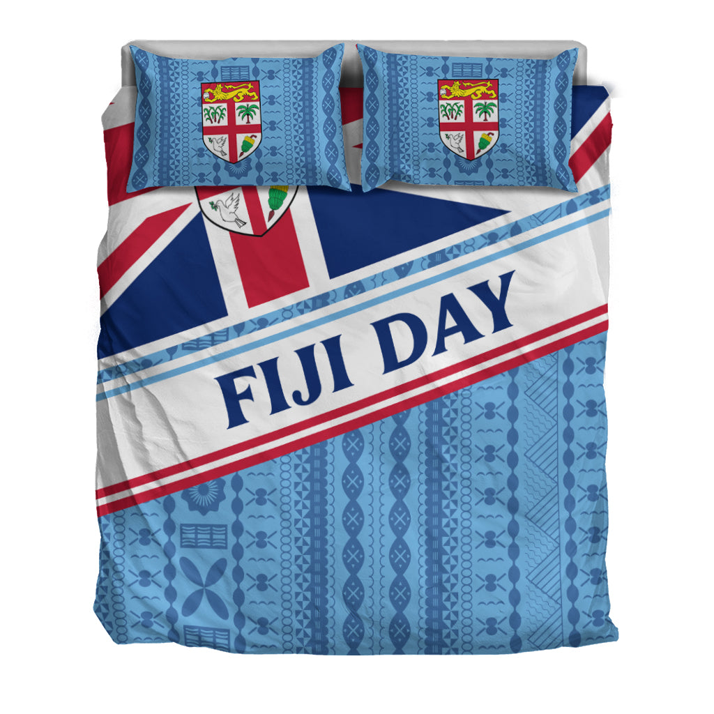 Fiji Day Bedding Set - Tapa Pattern With Flag - LT12 - Polynesian Pride