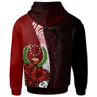 Pohnpei Micronesia Hoodie Coat of Arm With Hibiscus - Polynesian Pride