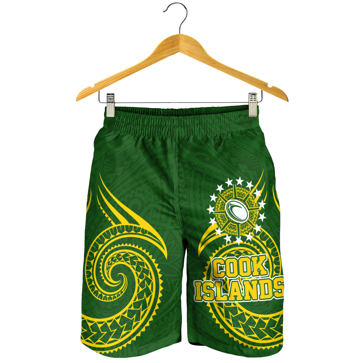 Cook Islands Rugby Men's Short - Tribal Pattern - LT12 - Polynesian Pride