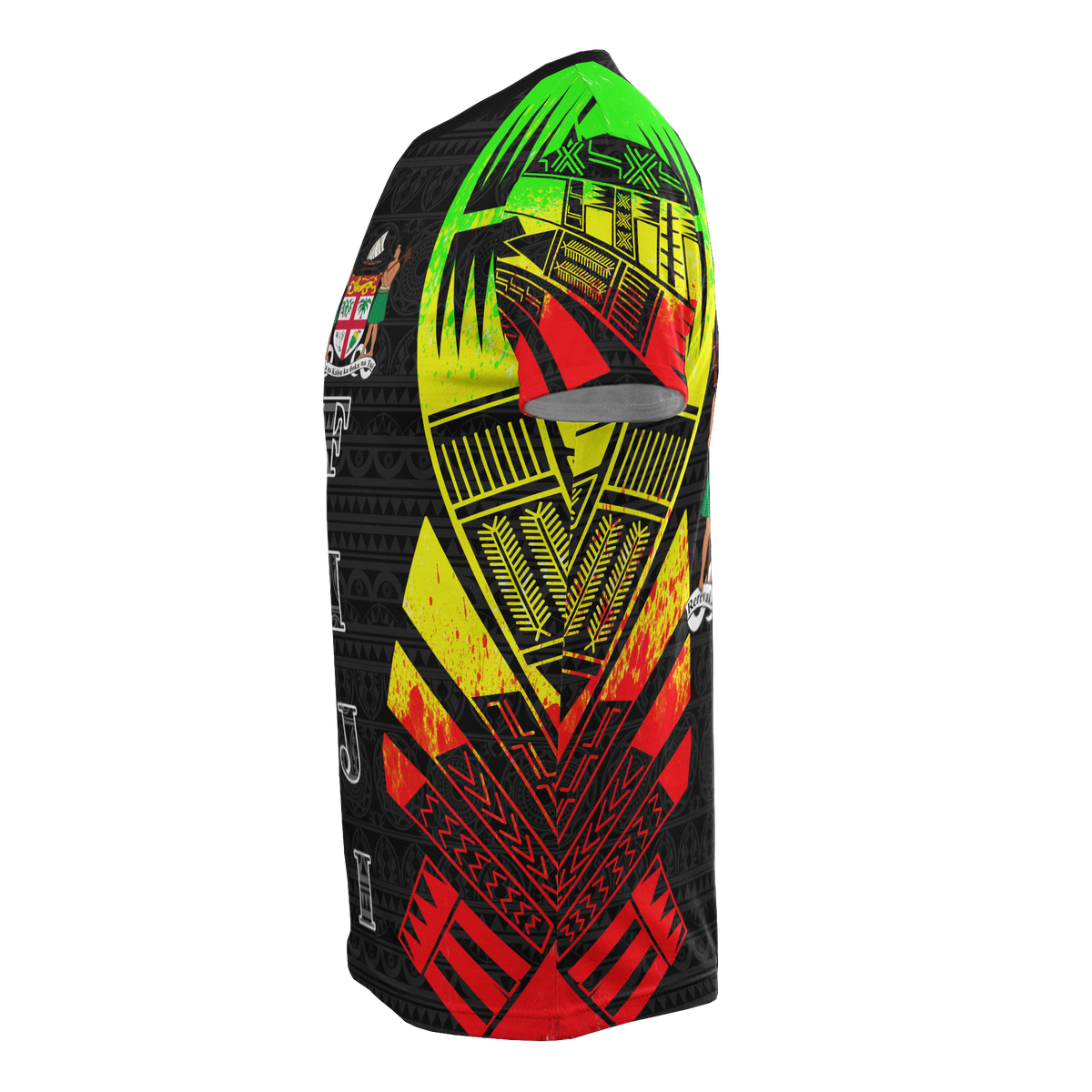 Fiji T Shirt Fijian Coat of Arms Polynesian Tattoo Reggae Style - Polynesian Pride