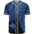 Papua New Guinea Polynesian Custom Personalised Baseball Shirt - Tribal Wave Tattoo Blue Unisex Blue - Polynesian Pride