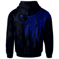 Chuuk Zip up Hoodie Polynesian Wings (Blue) - Polynesian Pride