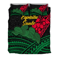 Vanuatu Espiritu Santo Bedding Set - Kava With Hibiscus - LT12 - Polynesian Pride