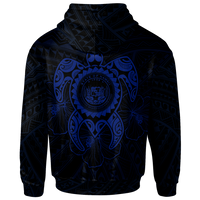 Hawaii Polynesian Hoodie Vintage Polynesian Turtle (Blue) - Polynesian Pride