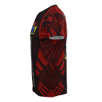 Cook Islands T Shirt Polynesian Coat of Arms Polynesian Tattoo Red Style - Polynesian Pride