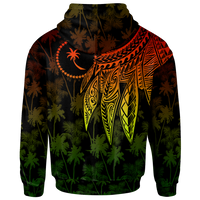 Chuuk Custom Zip up Hoodie Polynesian Wings (Reggae) - Polynesian Pride