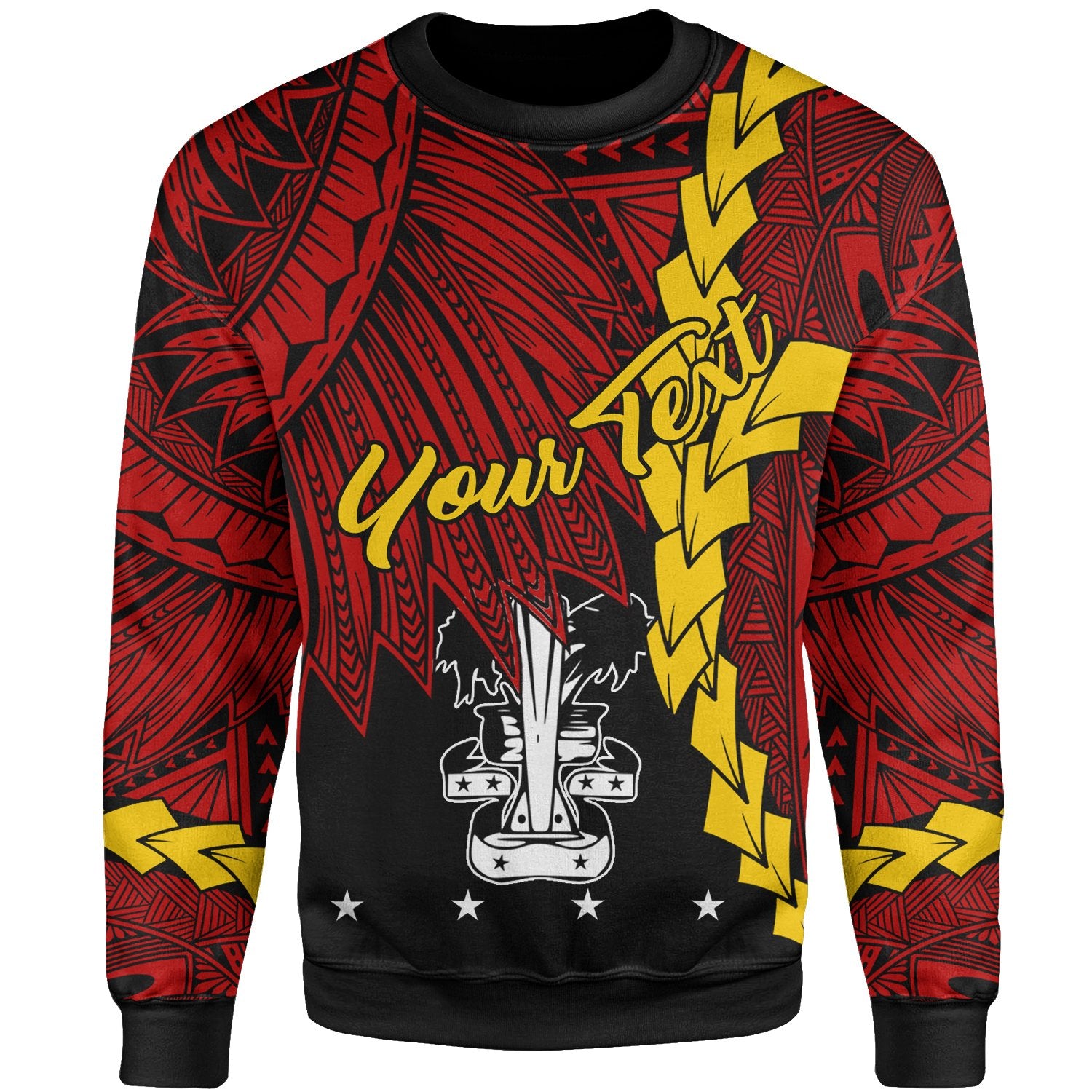 Papua New Guinea Madang Province Polynesian Custom Personalised Sweater - Tribal Wave Tattoo Unisex Red - Polynesian Pride