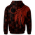Cook Islands Custom Zip up Hoodie Polynesian Wings (Red) - Polynesian Pride