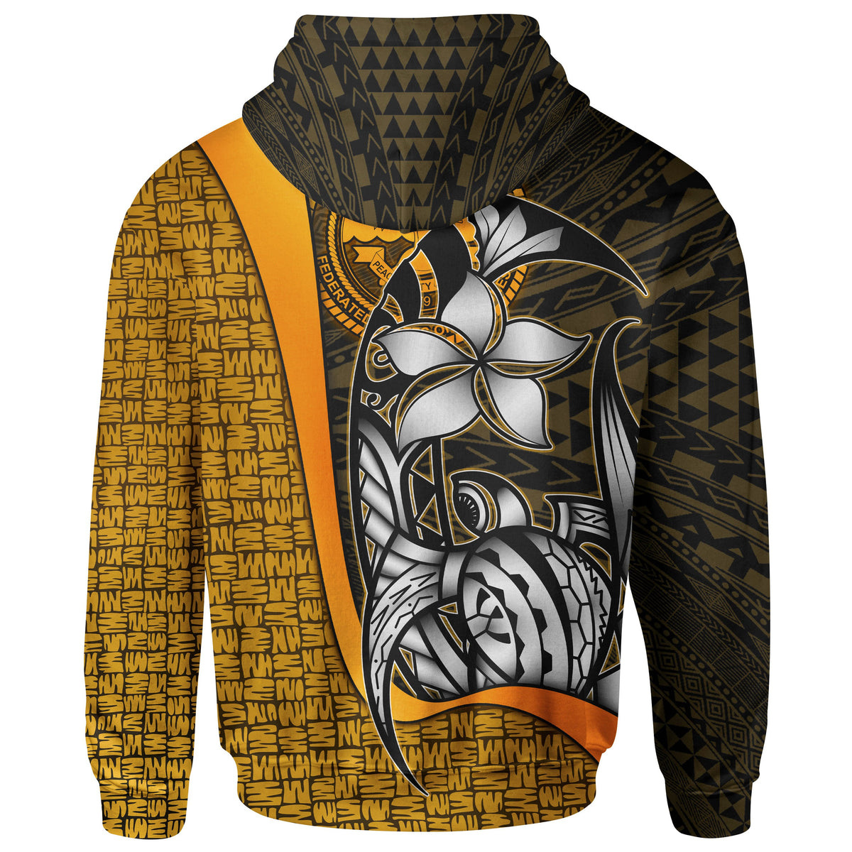 Federated States of Micronesia Hoodie Gold Turtle with Hook - Polynesian Pride