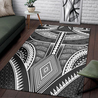 Polynesian FSM Area Rug - Poly Pattern With COA Federated States of Micronesia Black - Polynesian Pride