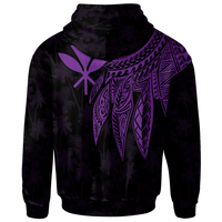 Polynesian Hawaii Kanaka Maoli Zip up Hoodie Polynesian Wings (Purple) - Polynesian Pride