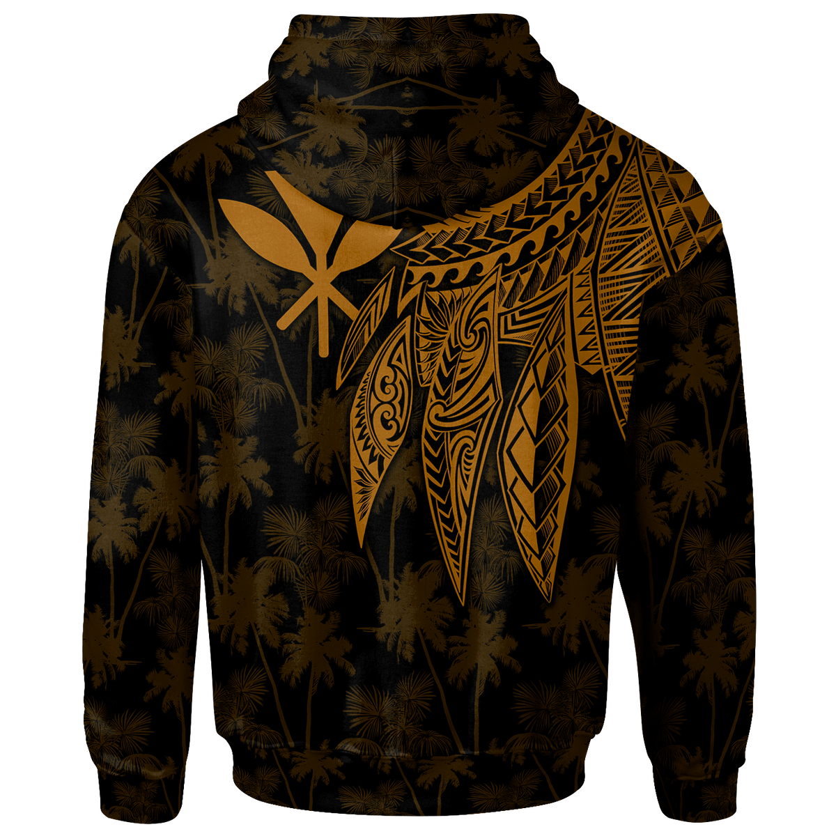 Polynesian Hawaii Kanaka Maoli Hoodie Polynesian Wings (Golden) - Polynesian Pride
