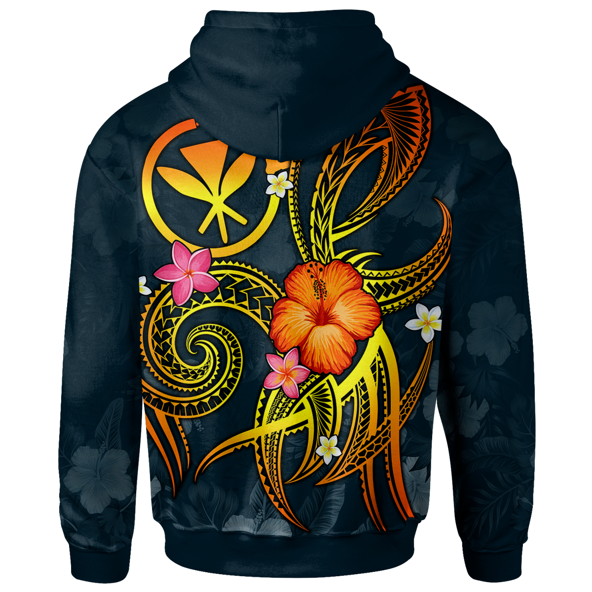 Polynesian Hawaii Custom Zip up Hoodie Legend of Kanaka Maoli (Blue) - Polynesian Pride