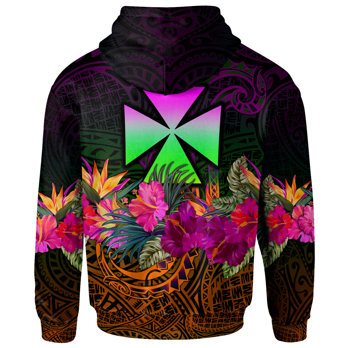 Wallis and Futuna Custom Hoodie Summer Hibiscus - Polynesian Pride