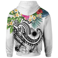 Marshall Islands Polynesian Hoodie Summer Plumeria (White) - Polynesian Pride
