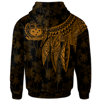 Samoa Custom Zip up Hoodie Polynesian Wings (Golden) - Polynesian Pride