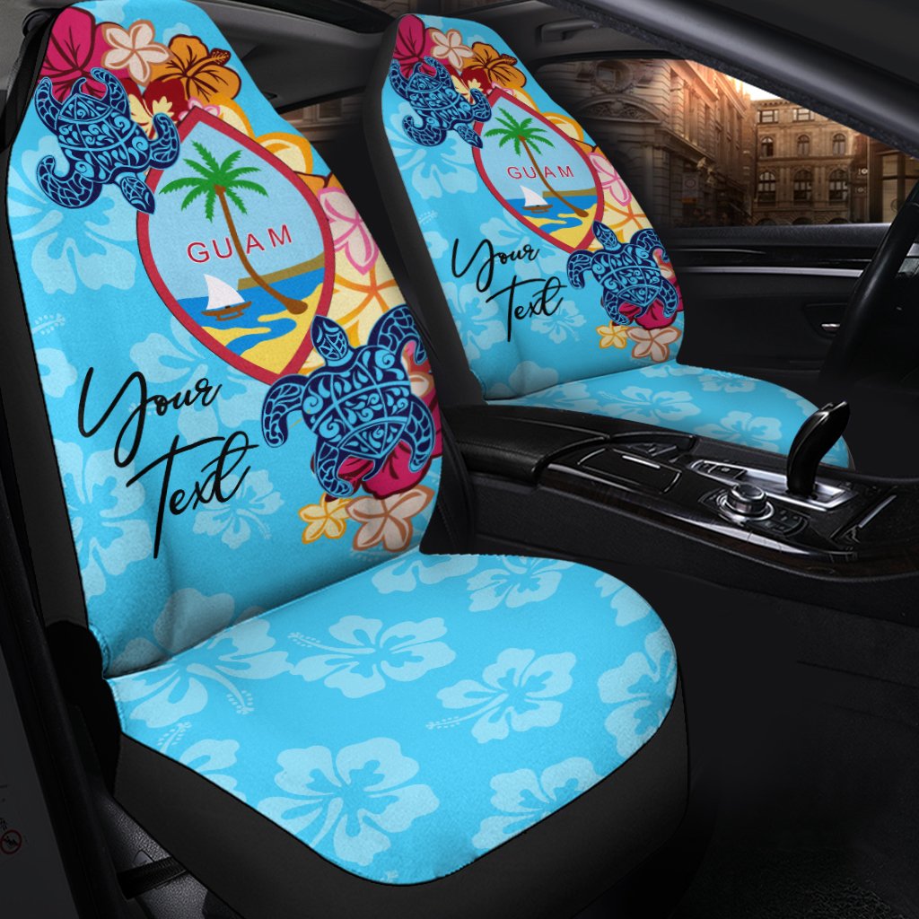 Guam Custom Personalised Car Seat Covers - Tropical Style Universal Fit Blue - Polynesian Pride