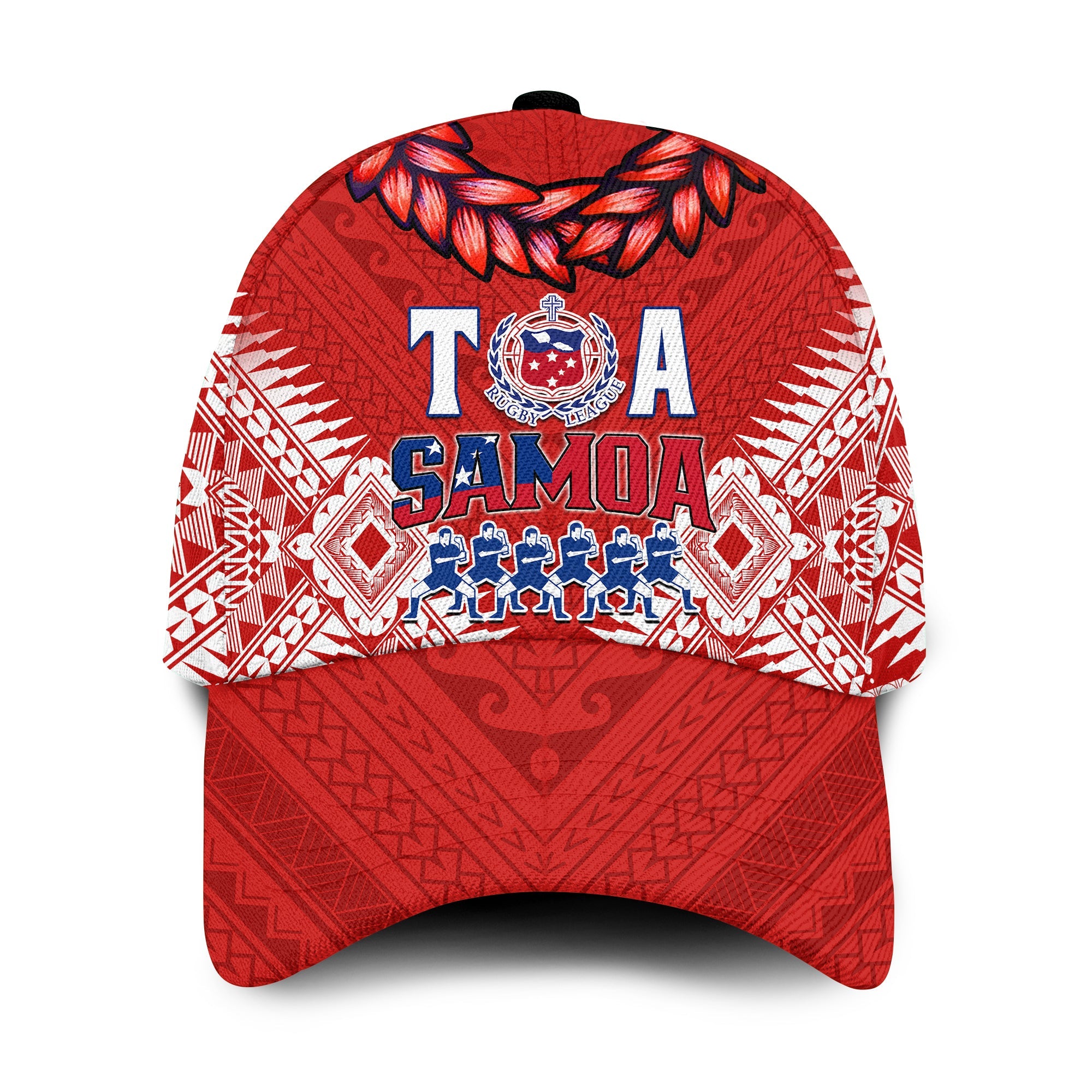 Toa Samoa Rugby Classic Cap Manu Siva Tau Style Ulafala Ver.07 LT13 Classic Cap Universal Fit Red - Polynesian Pride