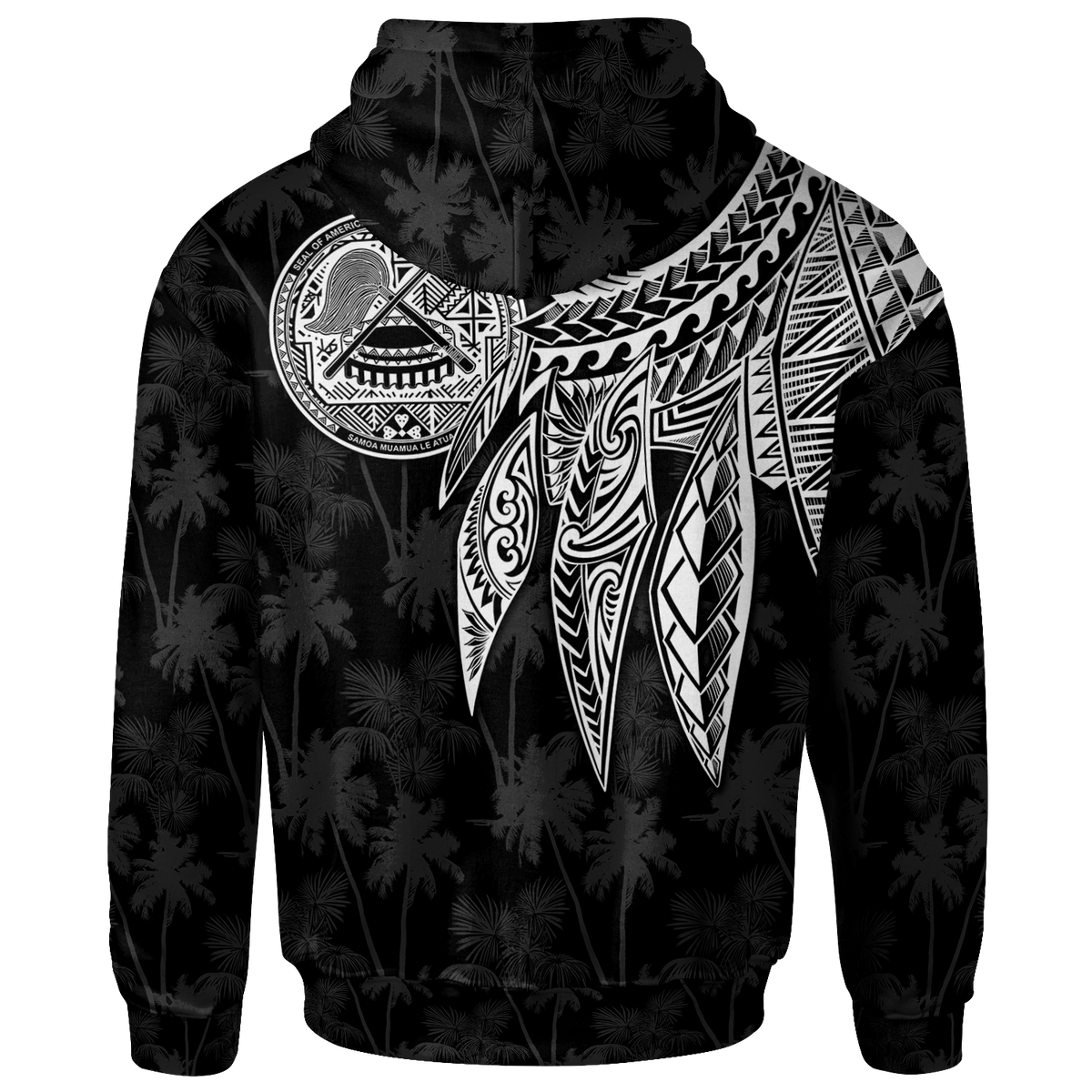 American Samoa Custom Hoodie Polynesian Wings (White) - Polynesian Pride