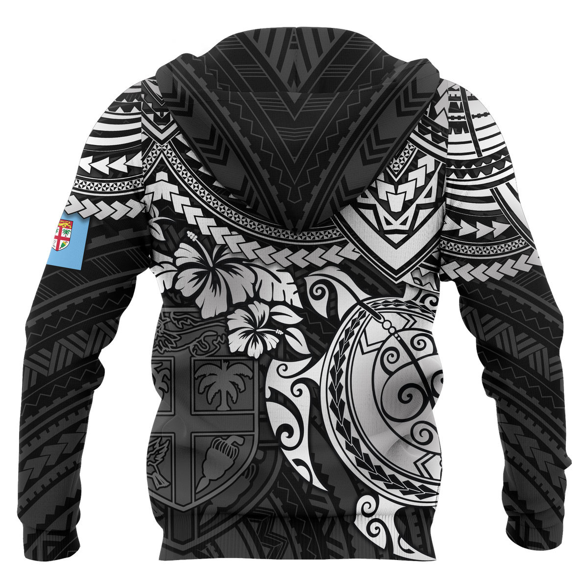 Fiji Polynesian Hoodie (Zip up) White Turtle - Polynesian Pride