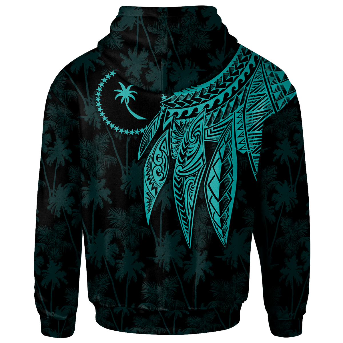 Chuuk Hoodie Polynesian Wings (Turquoise) - Polynesian Pride