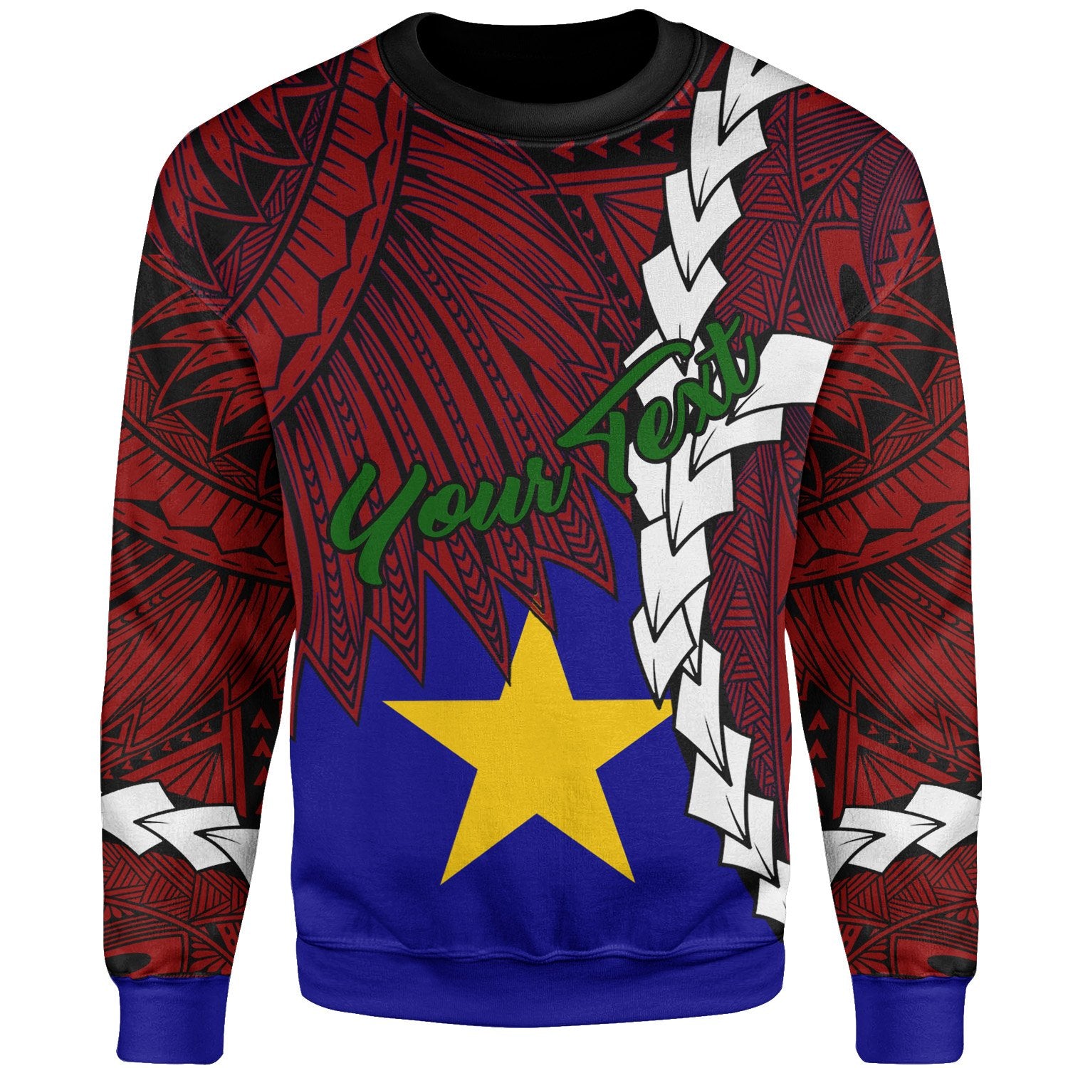 Papua New Guinea Milne Bay Province Polynesian Custom Personalised Sweater - Tribal Wave Tattoo Unisex Blue - Polynesian Pride