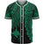 Papua New Guinea Polynesian Custom Personalised Baseball Shirt - Tribal Wave Tattoo Green Unisex Green - Polynesian Pride