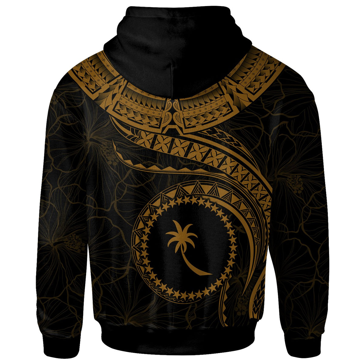 Chuuk Polynesian Zip up Hoodie Chuuk Waves (Golden) - Polynesian Pride