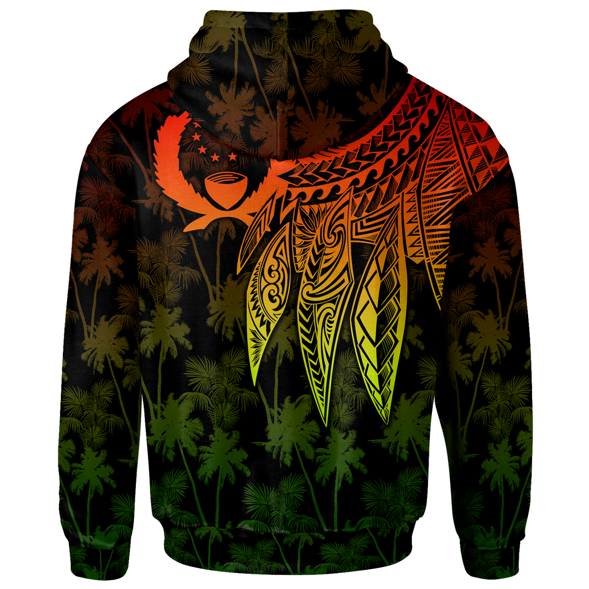 Pohnpei Custom Zip up Hoodie Polynesian Wings (Reggae) - Polynesian Pride