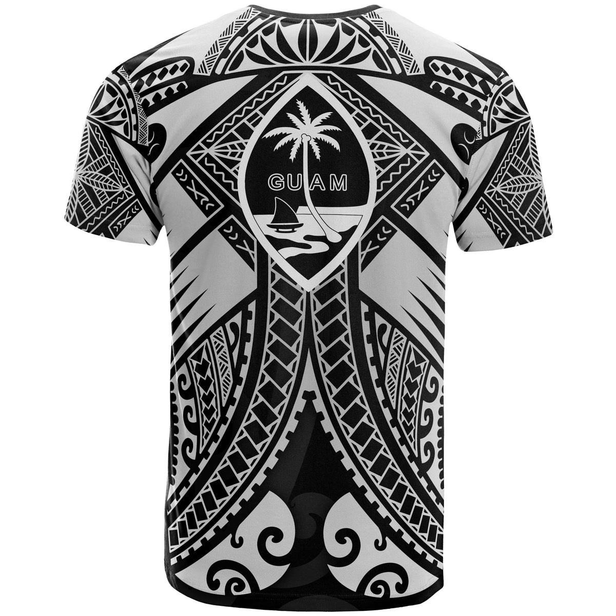 Guam Polynesian T Shirt Guam White Seal with Polynesian Tattoo Ver 01 - Polynesian Pride