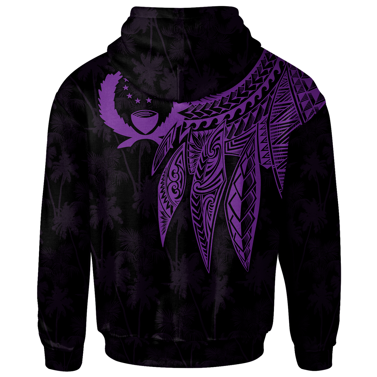 Pohnpei Hoodie Polynesian Wings (Purple) - Polynesian Pride