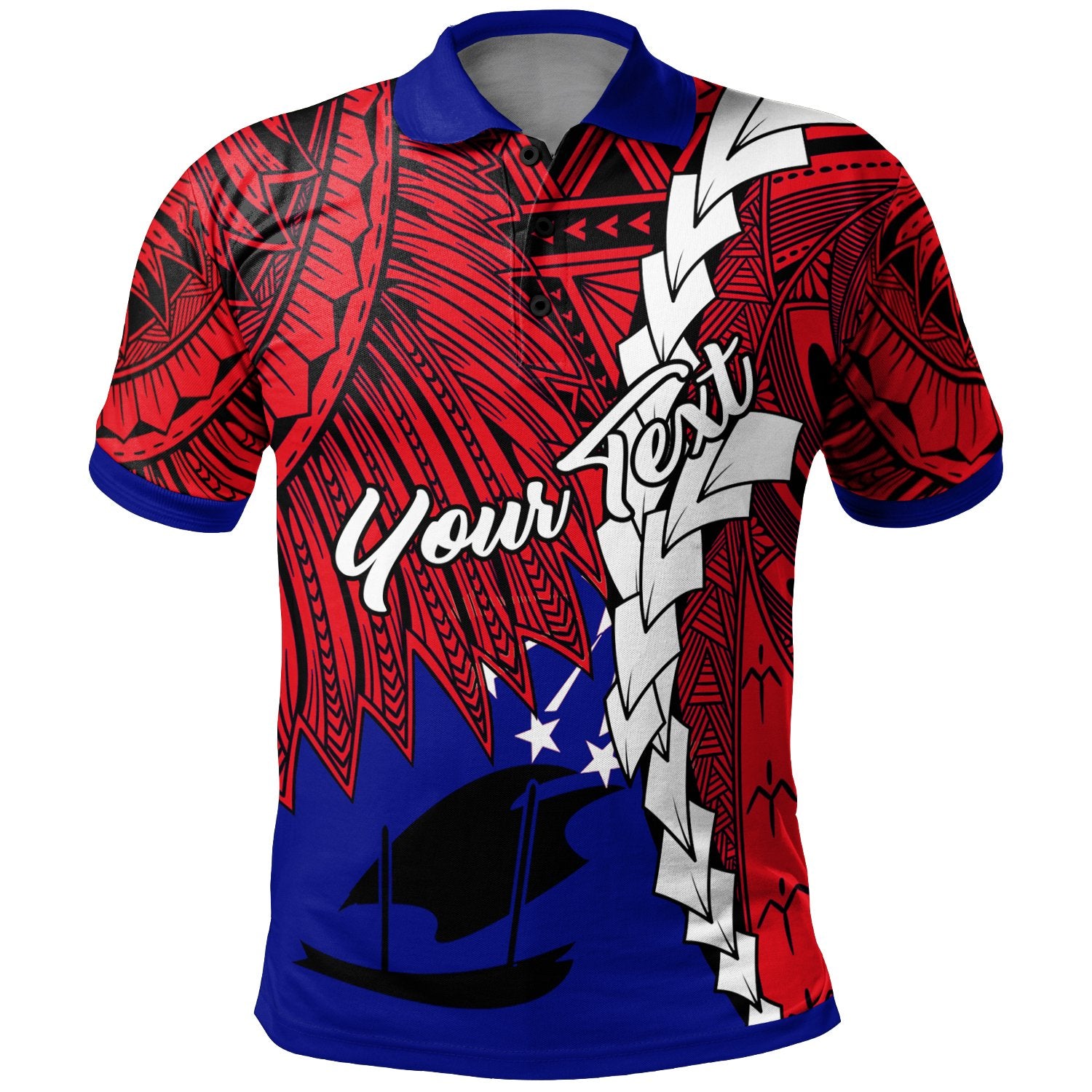 Papua New Guinea Central Province Polynesian Custom Polo Shirt Tribal Wave Tattoo Unisex Red - Polynesian Pride