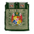 (Custom Personalised) Tonga Pattern Bedding Set Coat of Arms - Green and Beige LT4 - Polynesian Pride