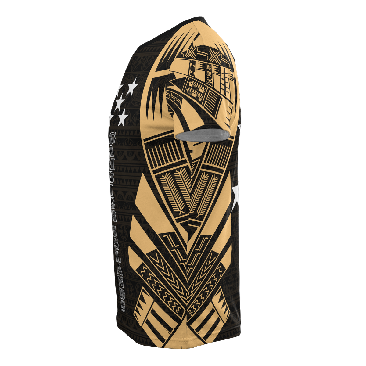 Gambier Islands T Shirt National Flag Polynesian Tattoo Gold Style - Polynesian Pride