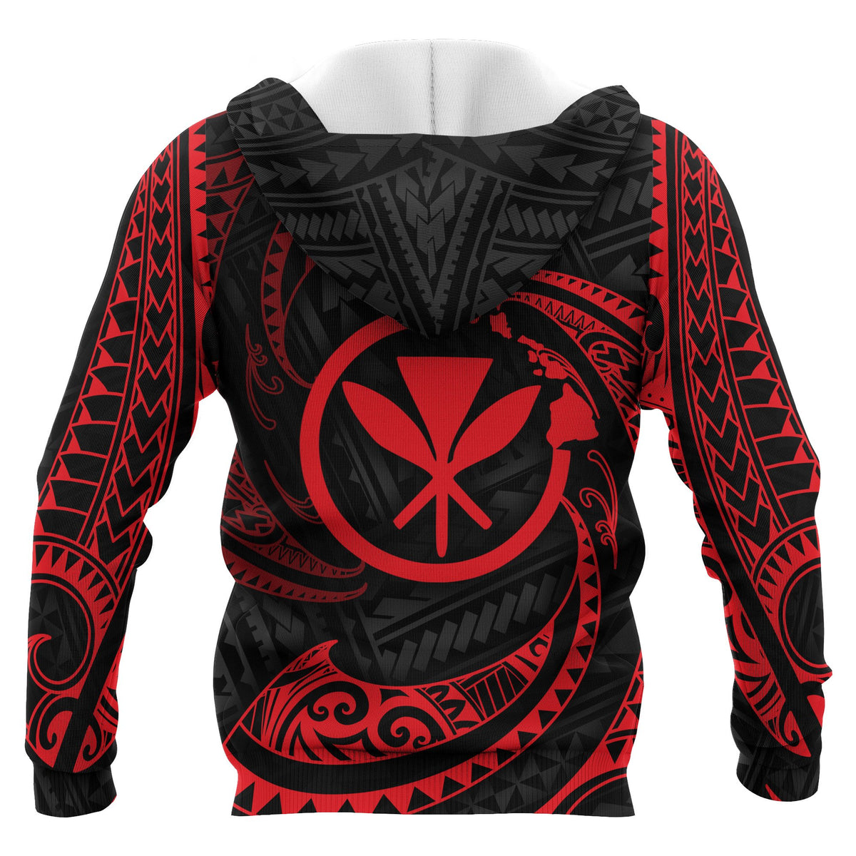 Hawaii Polynesian Hoodie Red Tribal Wave - Polynesian Pride