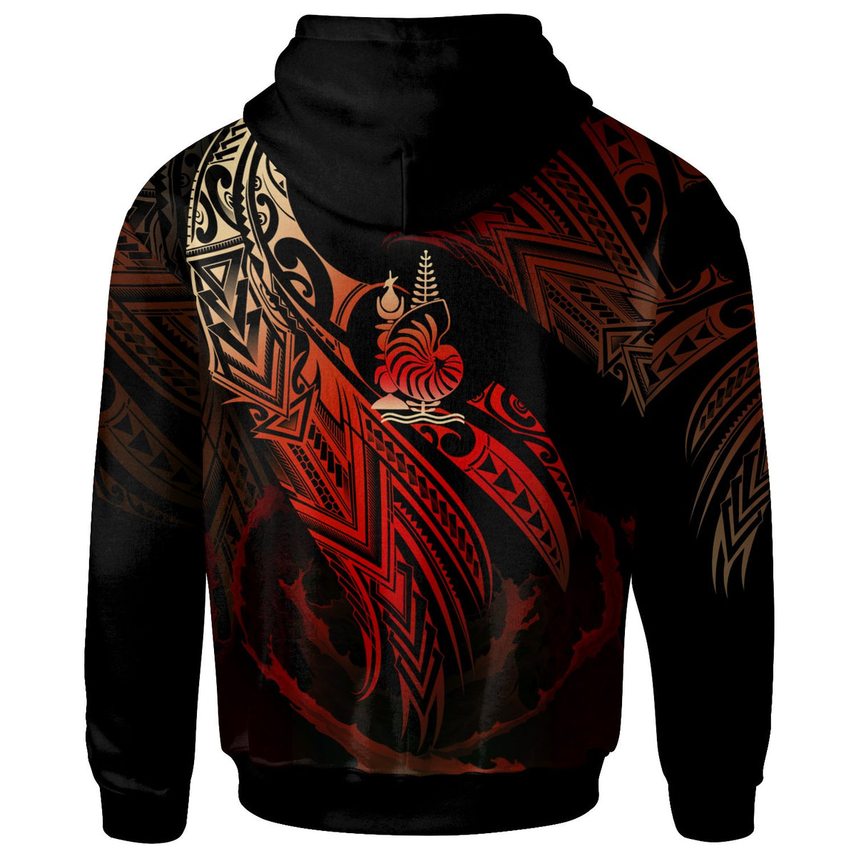 New Caledonia Polynesian Zip Hoodie Legend Red Version - Polynesian Pride
