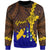 Papua New Guinea Manus Province Polynesian Custom Personalised Sweater - Tribal Wave Tattoo Unisex Blue - Polynesian Pride