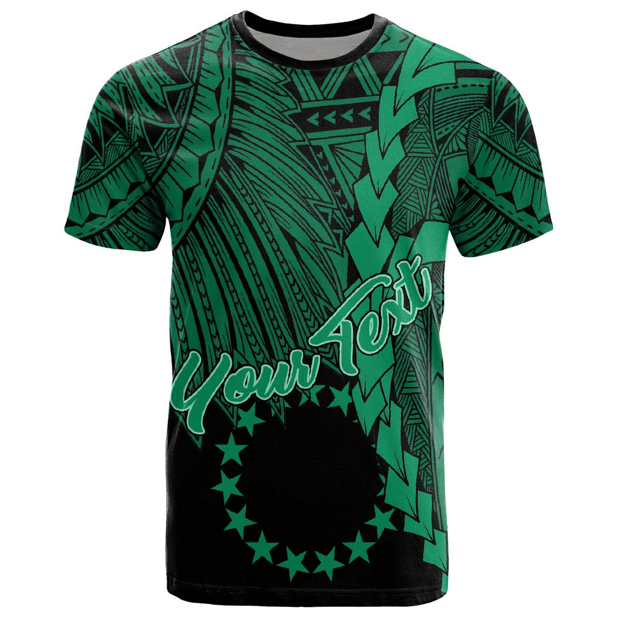 Cook Islands Polynesian Custom T Shirt Tribal Wave Tattoo Green Unisex Green - Polynesian Pride
