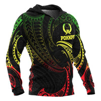 Pohnpei Micronesia Hoodie Reggae Tribal Wave - Polynesian Pride