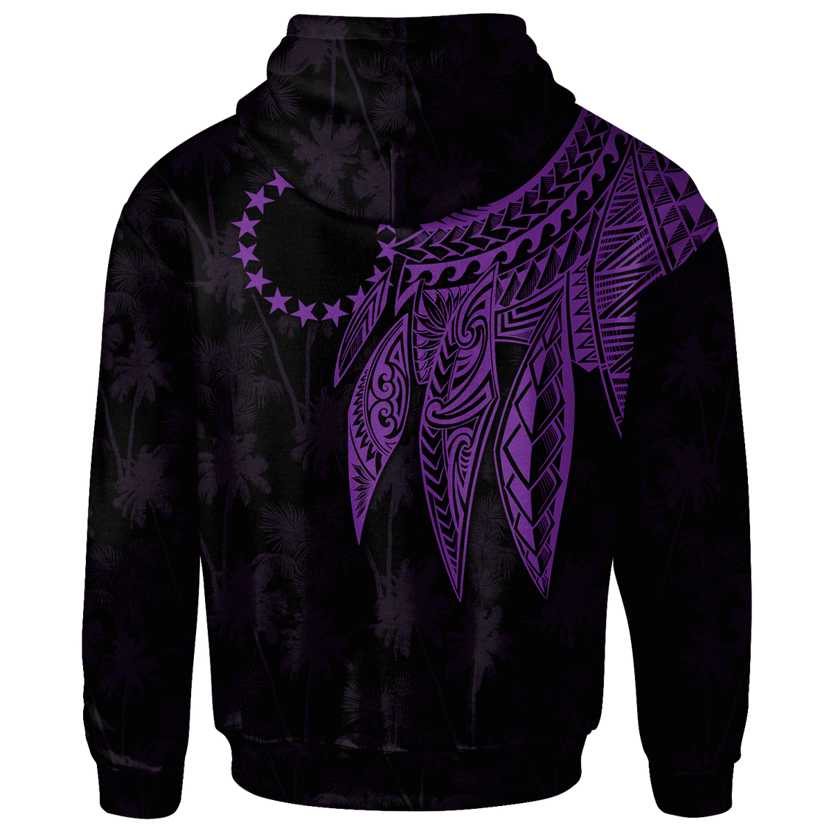 Cook Islands Custom Hoodie Polynesian Wings (Purple) - Polynesian Pride