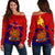 Central Province Off Shoulder Sweater Papua New Guinea LT13 Red - Polynesian Pride