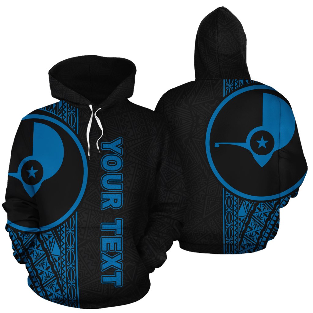 Yap Polynesian Custom Hoodie Blue Line Unisex Blue - Polynesian Pride